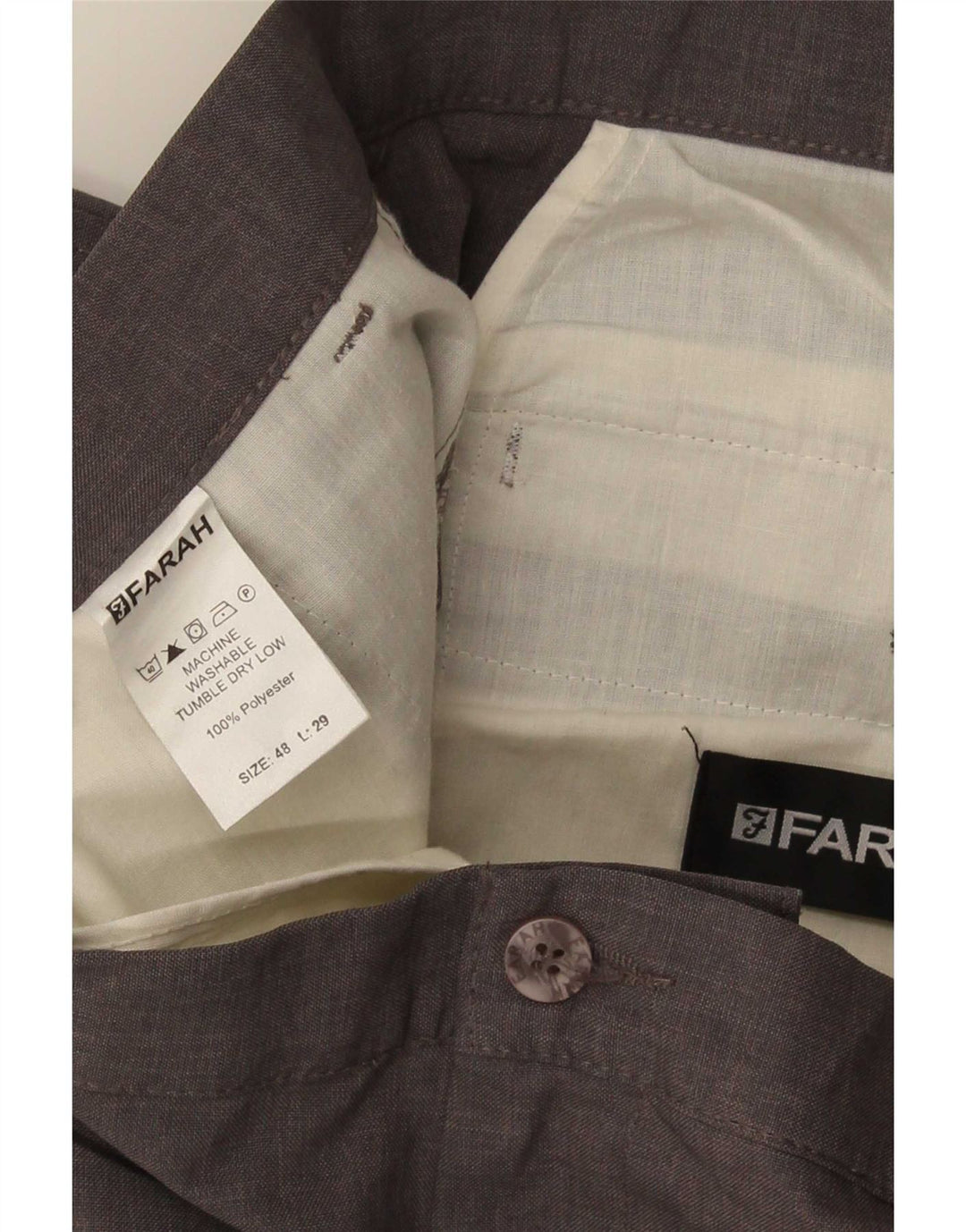 Farah Ανδρικό ίσιο παντελόνι Chino W48 L29 Γκρι Πολυεστέρας