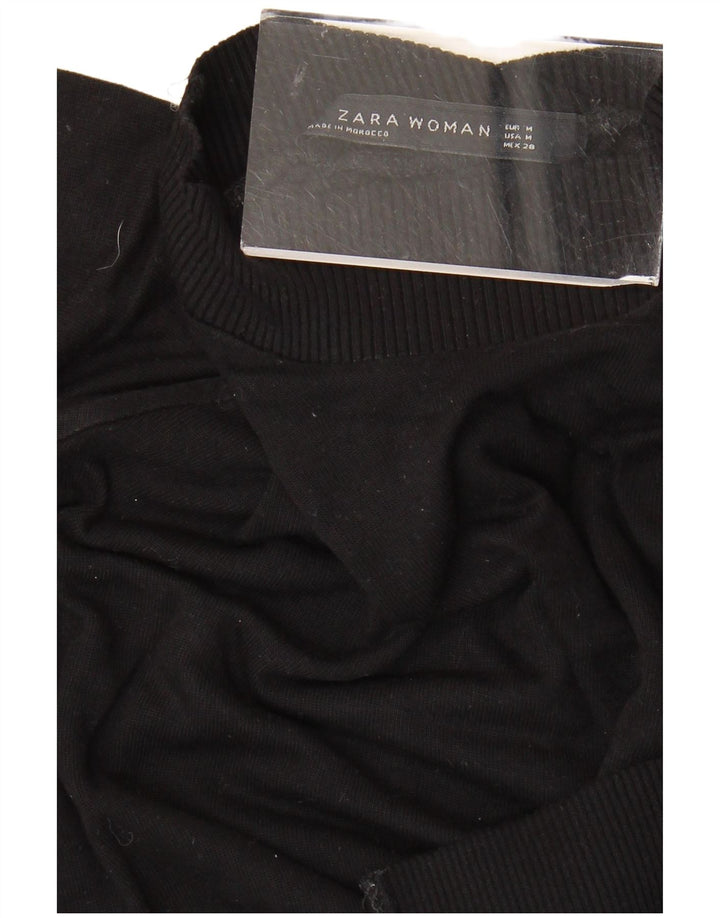 Zara γυναικείο πουλόβερ με κοντό μανίκι χελώνα με λαιμόκοψη UK 14 Μεσαίο μαύρο