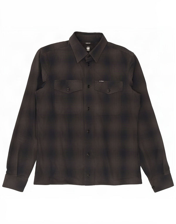 Ανδρικό πουκάμισο G-Star Slim Fit Small Grey Check Cotton
