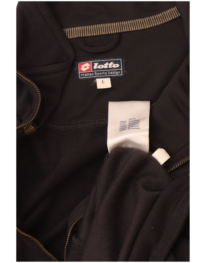Ανδρική αθλητική φόρμα LOTTO Top μπουφάν μεγάλο μαύρο πολυεστέρα