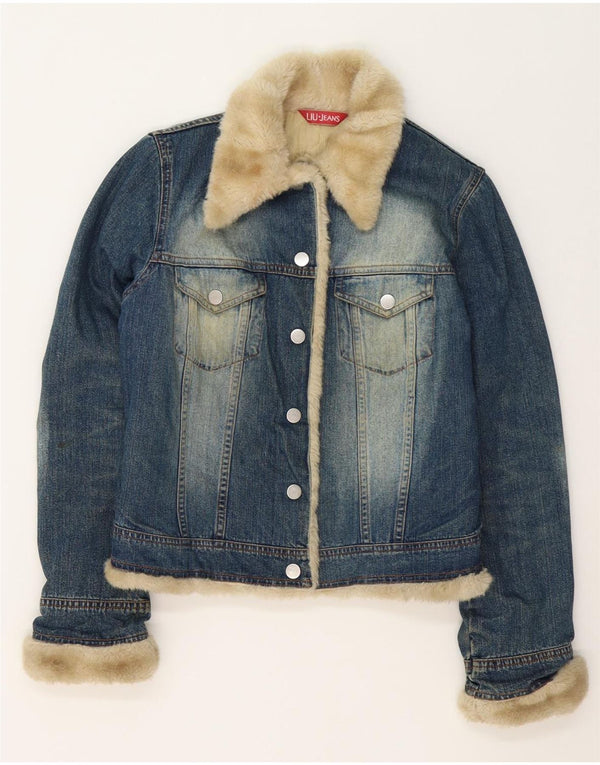 Liu Jo Γυναικείο τζιν μπουφάν Sherpa UK 10 Small Blue Cotton