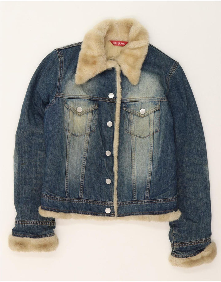 Liu Jo Γυναικείο τζιν μπουφάν Sherpa UK 10 Small Blue Cotton