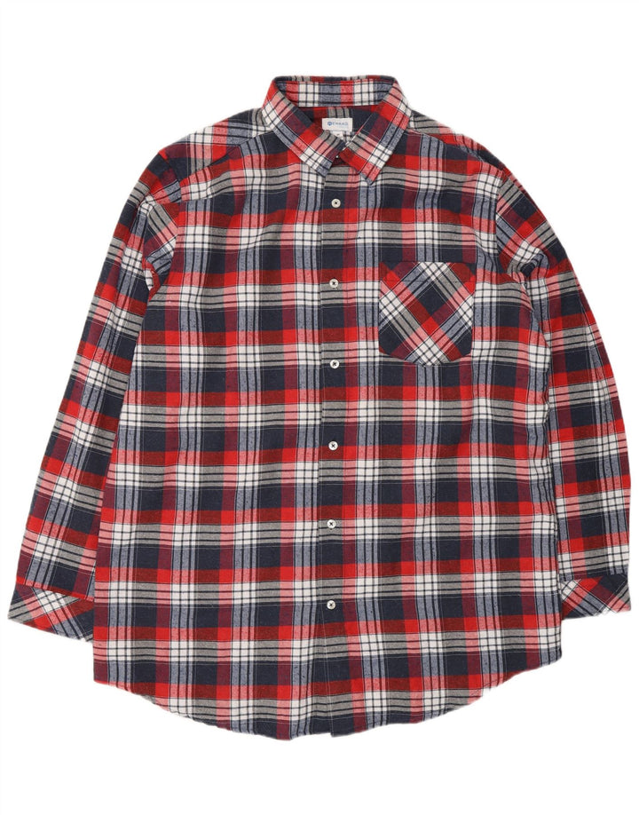 Ανδρικό πουκάμισο REWARD Flannel UK 39/40 Μεσαίο κόκκινο βαμβακερό καρό