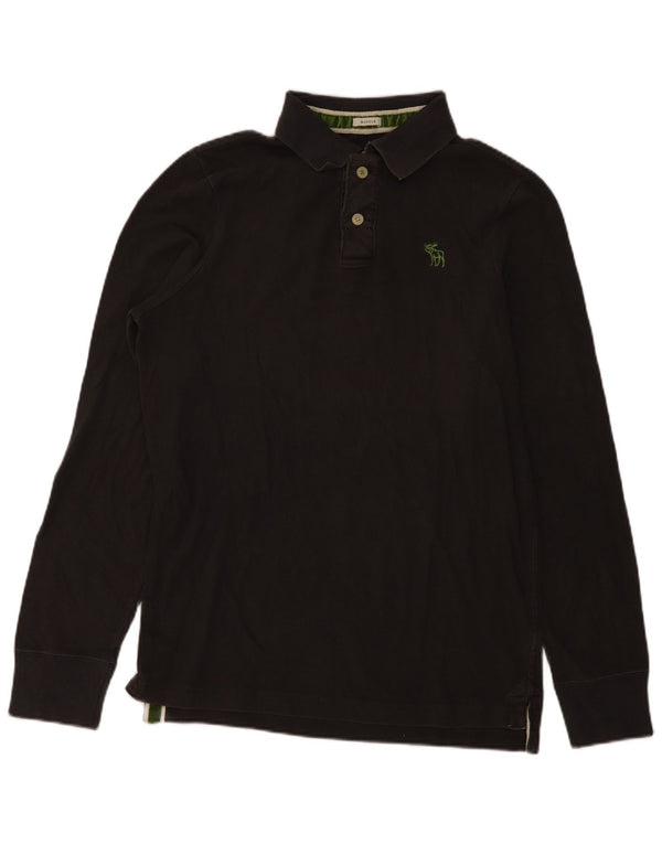 Abercrombie & Fitch ανδρικό μακρυμάνικο μπλουζάκι πόλο 2XL γκρι βαμβακερό