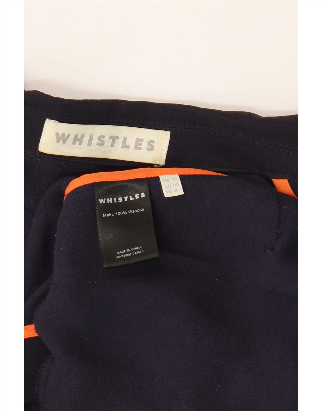 WHISTLES Γυναικείο Open Blazer Jacket UK 12 Medium Navy Blue Viscose