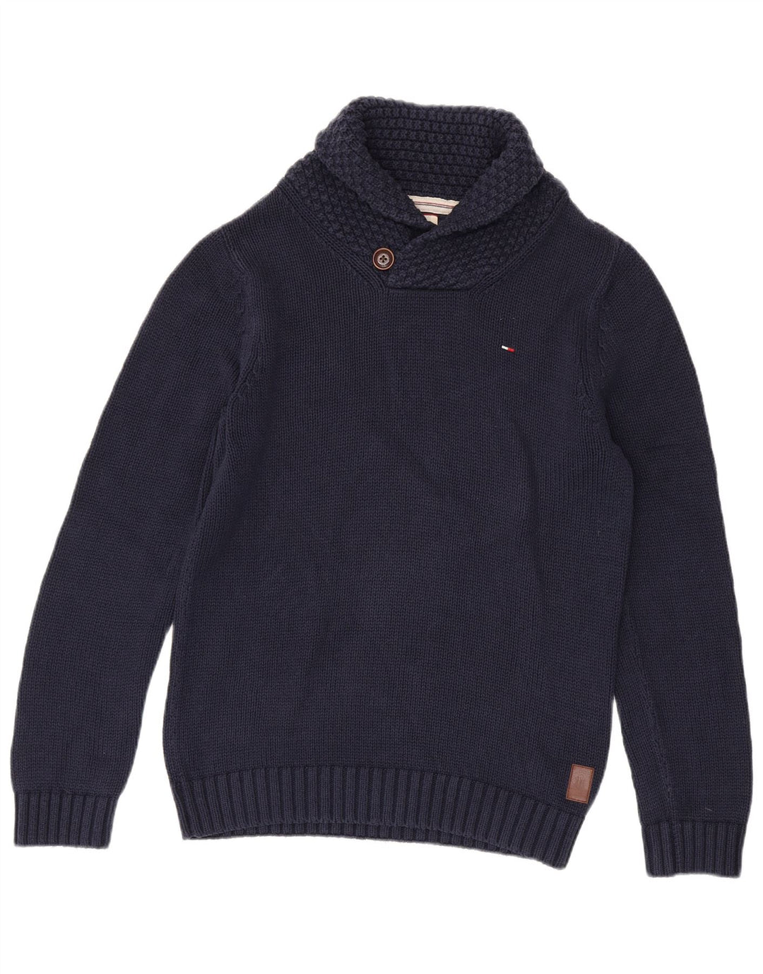 Ανδρικό πουλόβερ Tommy Hilfiger με σάλι λαιμό, μεσαίο μπλε ναυτικό