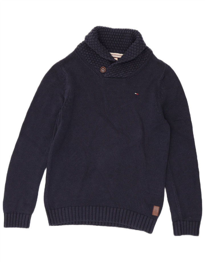 Ανδρικό πουλόβερ Tommy Hilfiger με σάλι λαιμό, μεσαίο μπλε ναυτικό