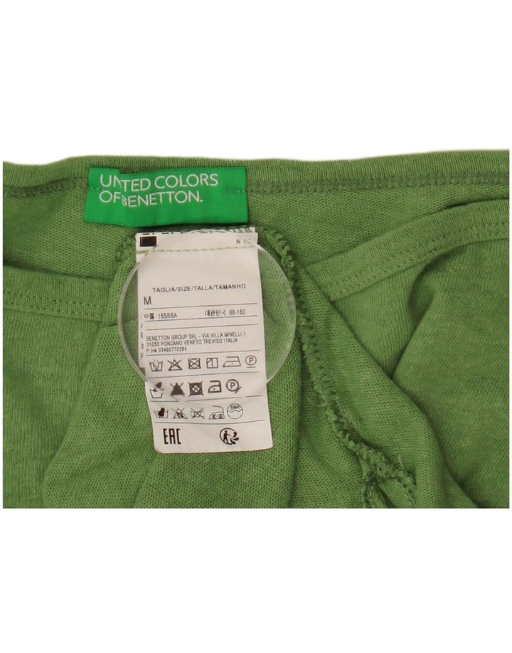 BENETTON Γυναικείο Crop τοπ 3/4 μανίκι UK 12 μεσαίο πράσινο βαμβακερό