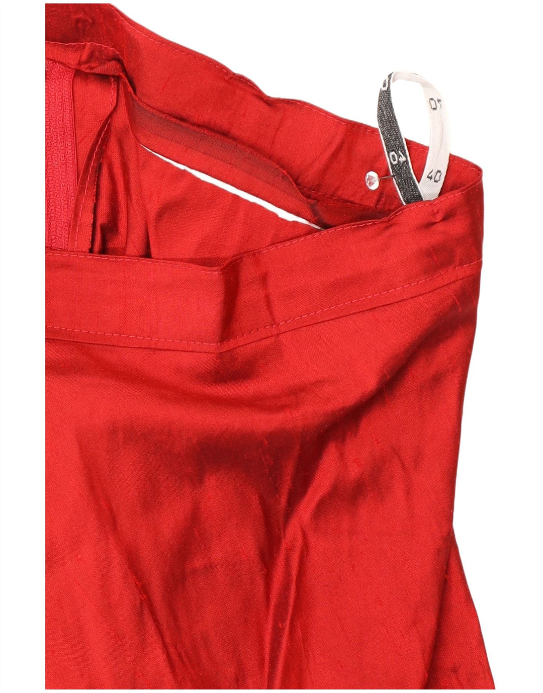 Vintage Γυναικεία Ψηλόμεση Midi Flared Φούστα IT 40 Small W26 Red