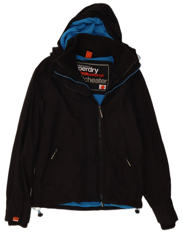 Superdry Mens The Windcheater Hooded Windbreaker Jacket UK 40 Large Black