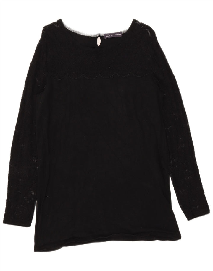 Marks & Spencer Γυναικείο πουλόβερ με λαιμόκοψη UK 12 Medium Black