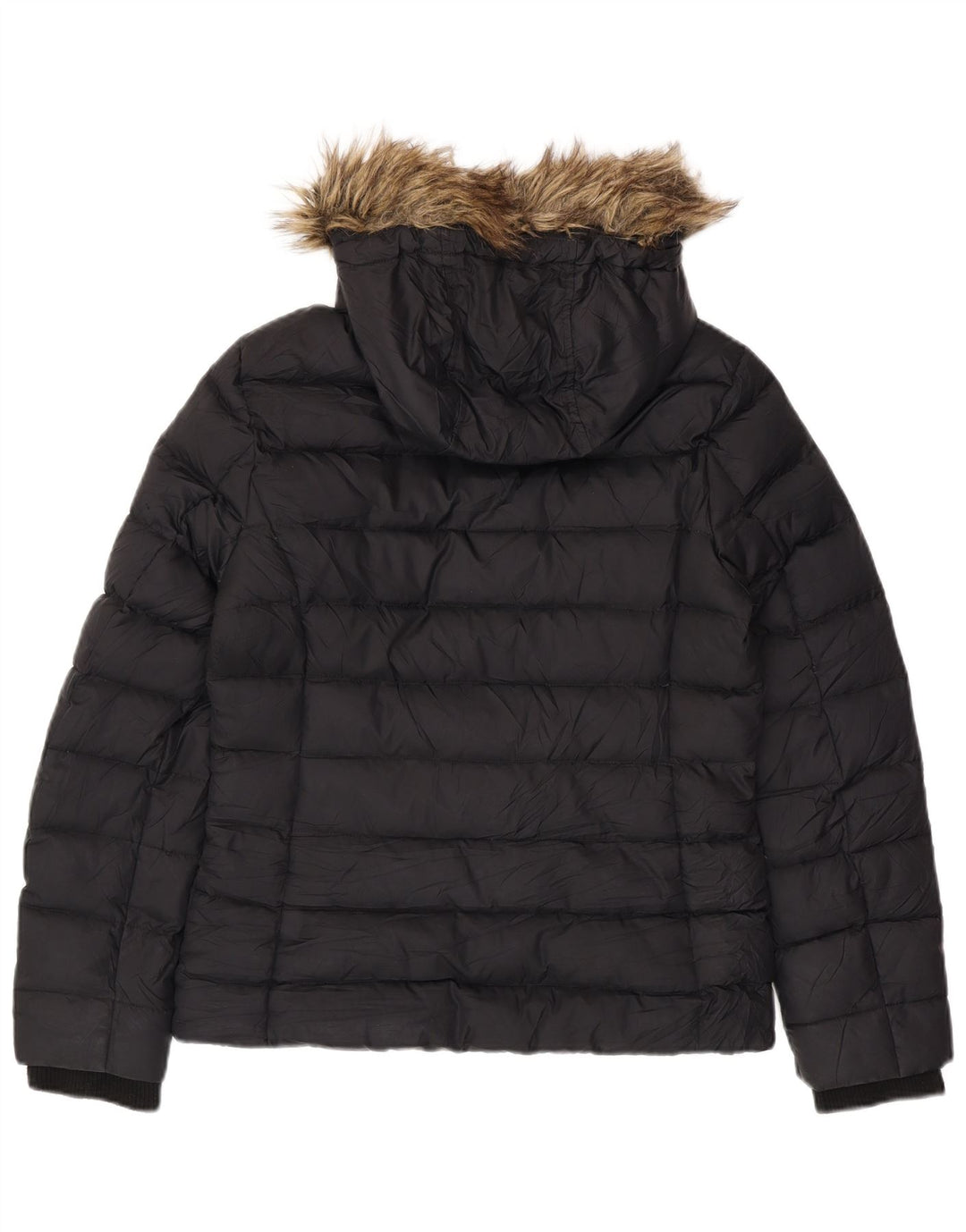 TOMMY HILFIGER Γυναικείο μπουφάν με κουκούλα UK 16 μεγάλο μαύρο πολυεστέρα