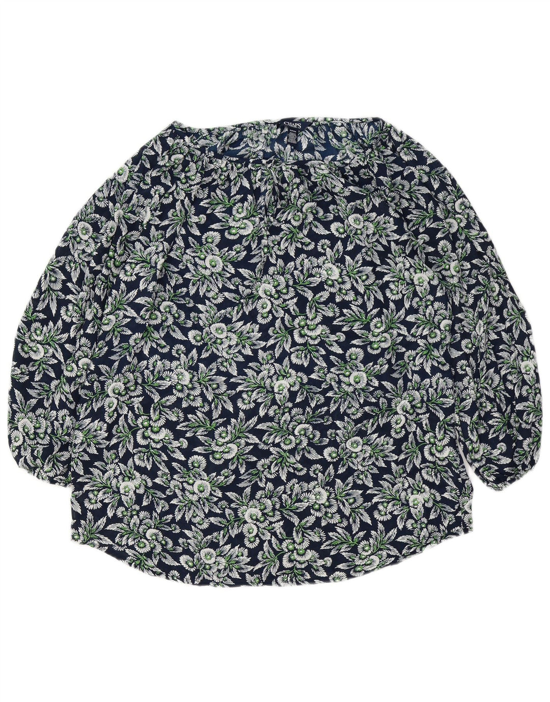 CHAPS Γυναικεία υπερμεγέθη μπλούζα με μανίκια 3/4 τοπ UK 10 Small Navy Blue Floral