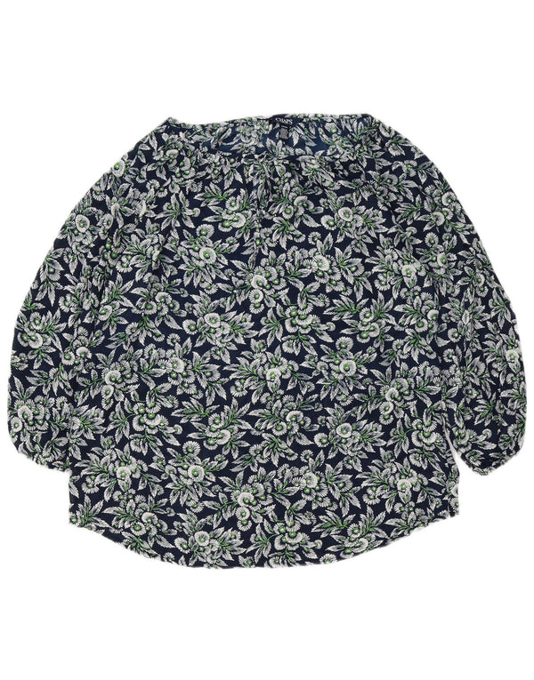 CHAPS Γυναικεία υπερμεγέθη μπλούζα με μανίκια 3/4 τοπ UK 10 Small Navy Blue Floral