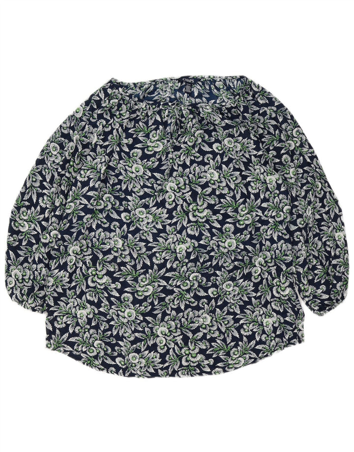 CHAPS Γυναικεία υπερμεγέθη μπλούζα με μανίκια 3/4 τοπ UK 10 Small Navy Blue Floral