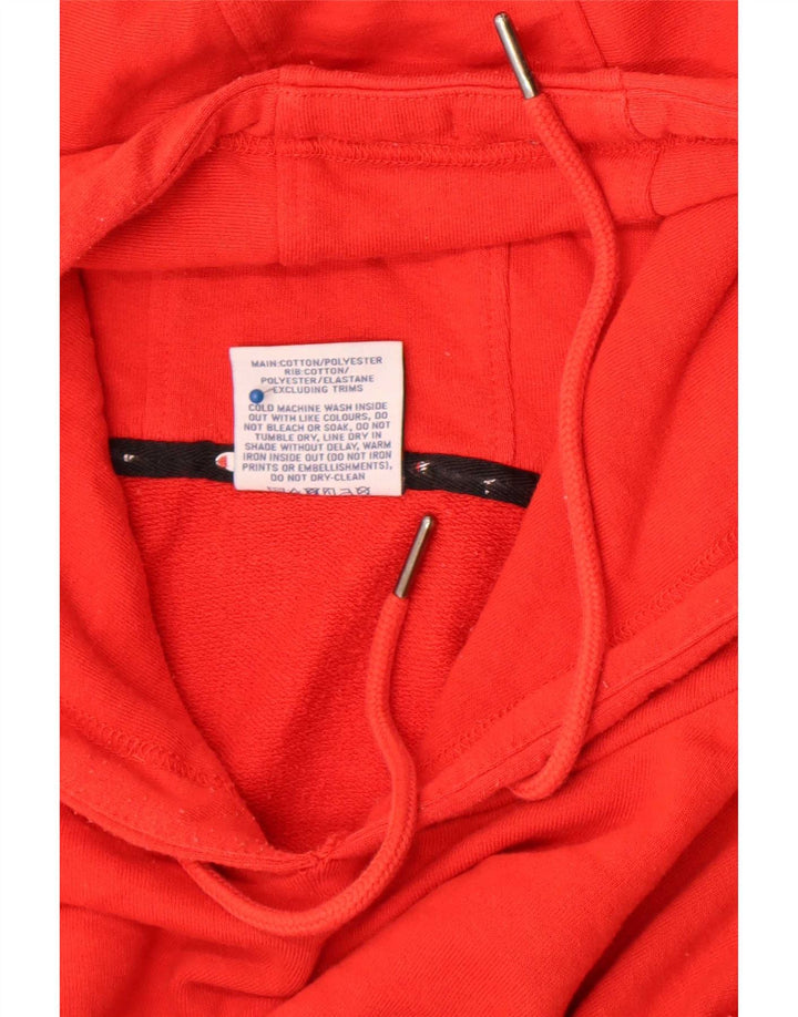 Champion Mens Hoodie Jumper 2XL Red Cotton