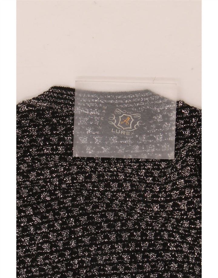 Vintage γυναικείο γιλέκο Tank Top UK 14 Medium Black Geometric