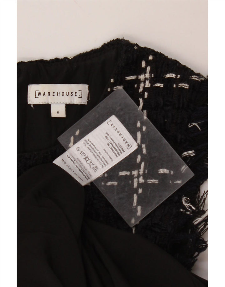 WAREHOUSE Γυναικείο αμάνικο φόρεμα UK 8 Small Navy Blue Check