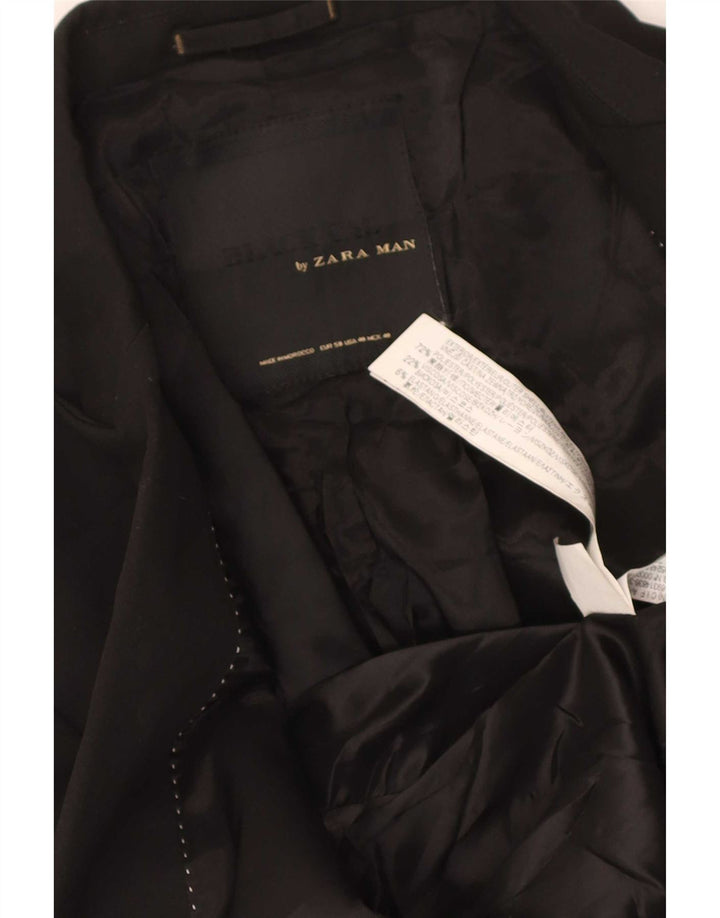 Zara Ανδρικό σακάκι μπλέιζερ με 2 κουμπιά EU 50 μεσαίο μαύρο πολυεστέρα