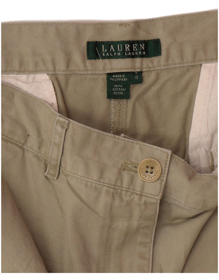 RALPH LAUREN Γυναικείο σορτς Chino US 10 Μεγάλο W32 Χακί βαμβακερό
