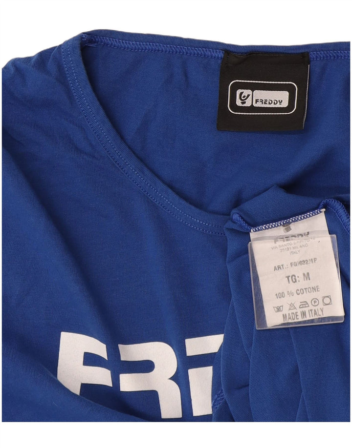 Γυναικείο γραφικό μπλουζάκι Freddy Top UK 12 μεσαίο μπλε βαμβακερό