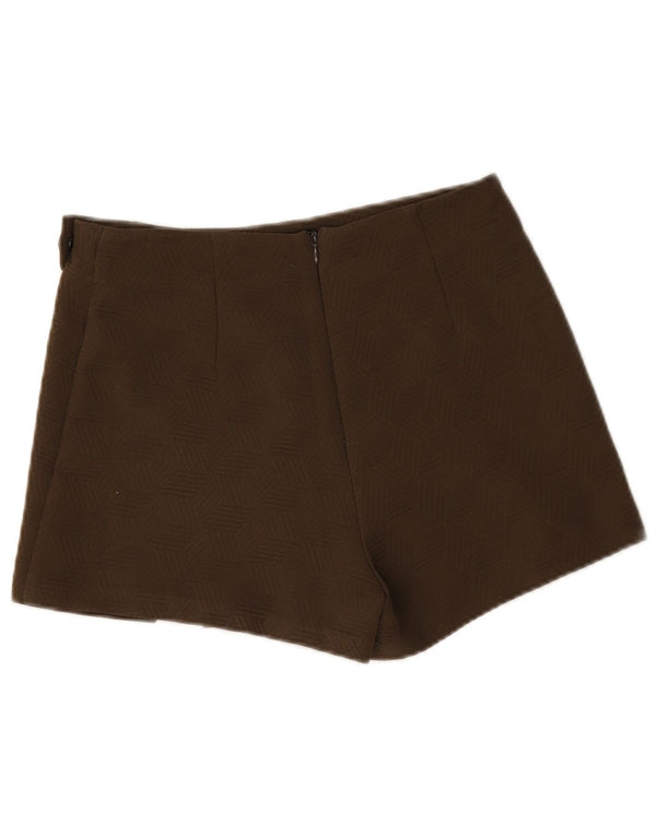 Topshop Γυναικείο ψηλόμεσο παντελόνι UK 10 Small W30 Khaki Geometric