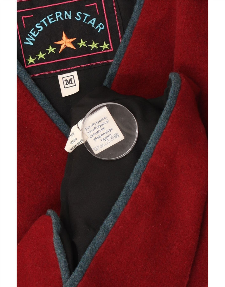 Vintage Ανδρικό Gilet Μεσαίο Βουργουνδί Πολυεστέρας