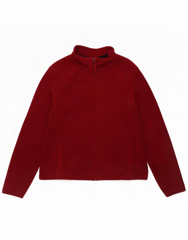 Marks & Spencer Γυναικείο Fleece Jacket UK 14 Medium Burgundy Polyester