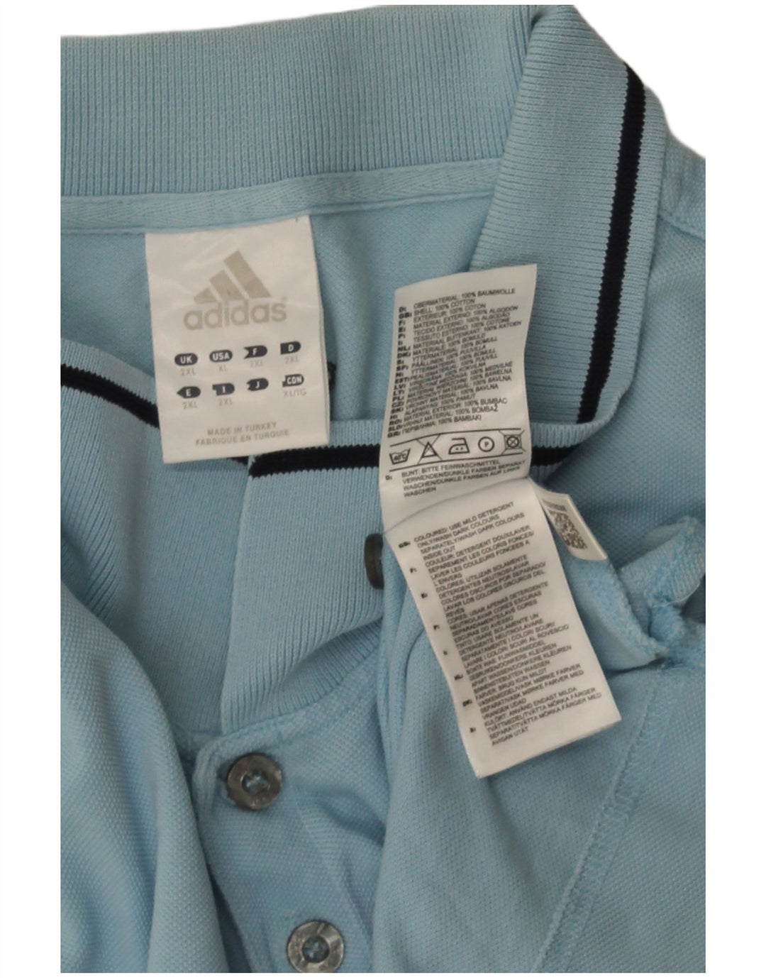 Adidas Ανδρικό Πόλο Μπλουζάκι 2XL Μπλε βαμβακερό
