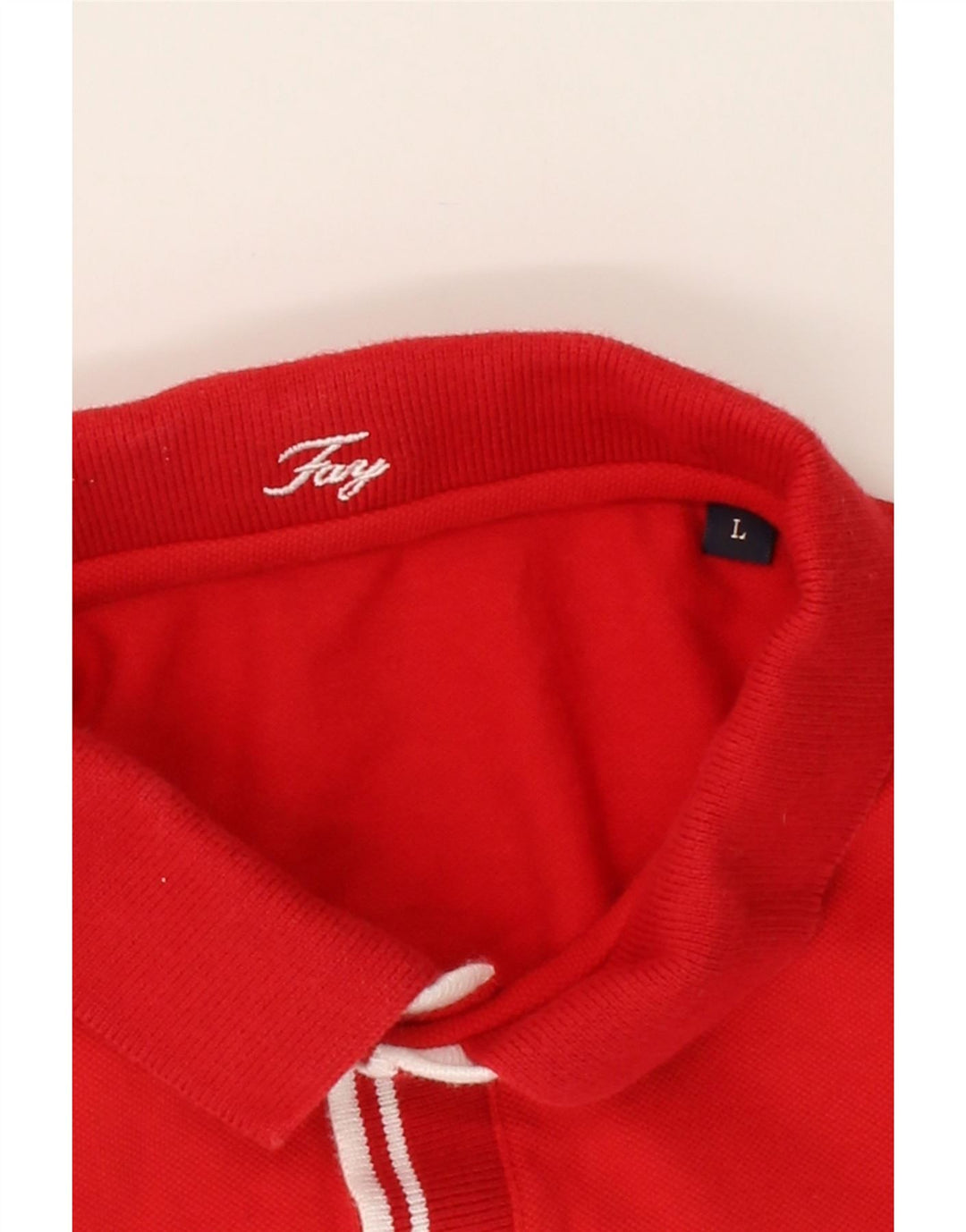 FAY Womens Polo Shirt UK 14 Large Red Cotton Vintage Fay and Second-Hand Fay from Messina Hembry 