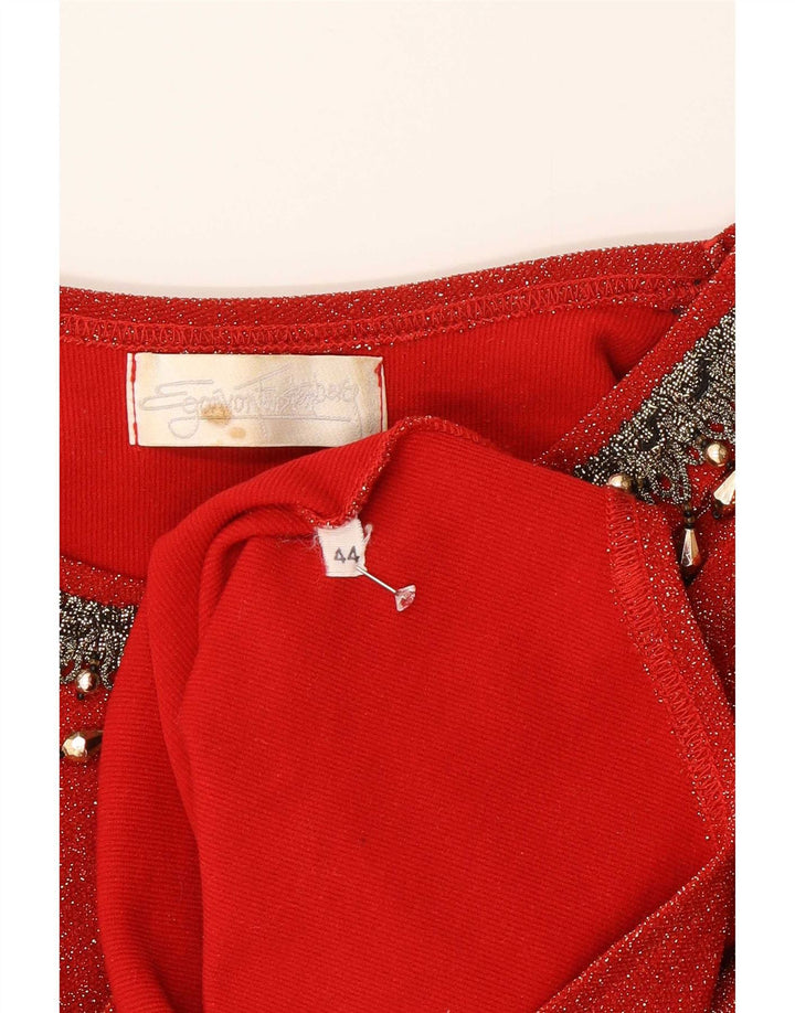 Vintage γυναικείο μακρυμάνικο κορμάκι IT 44 Medium Red