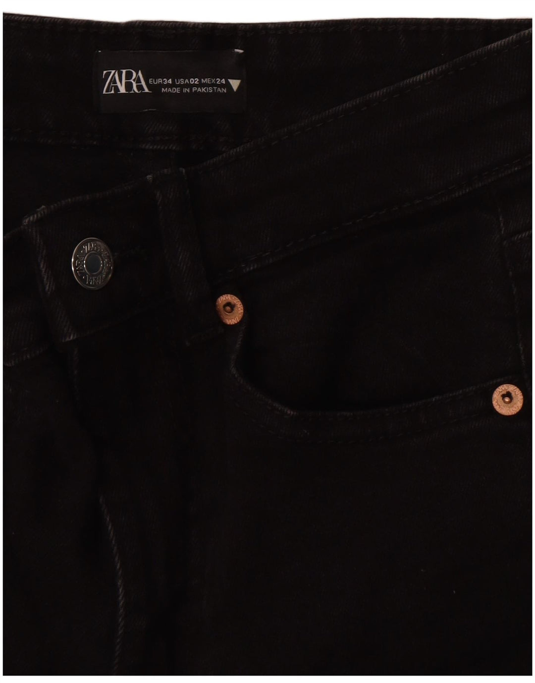 Zara Γυναικείο Τζιν μποτάκι EU 34 2XS W24 L25 Μαύρο