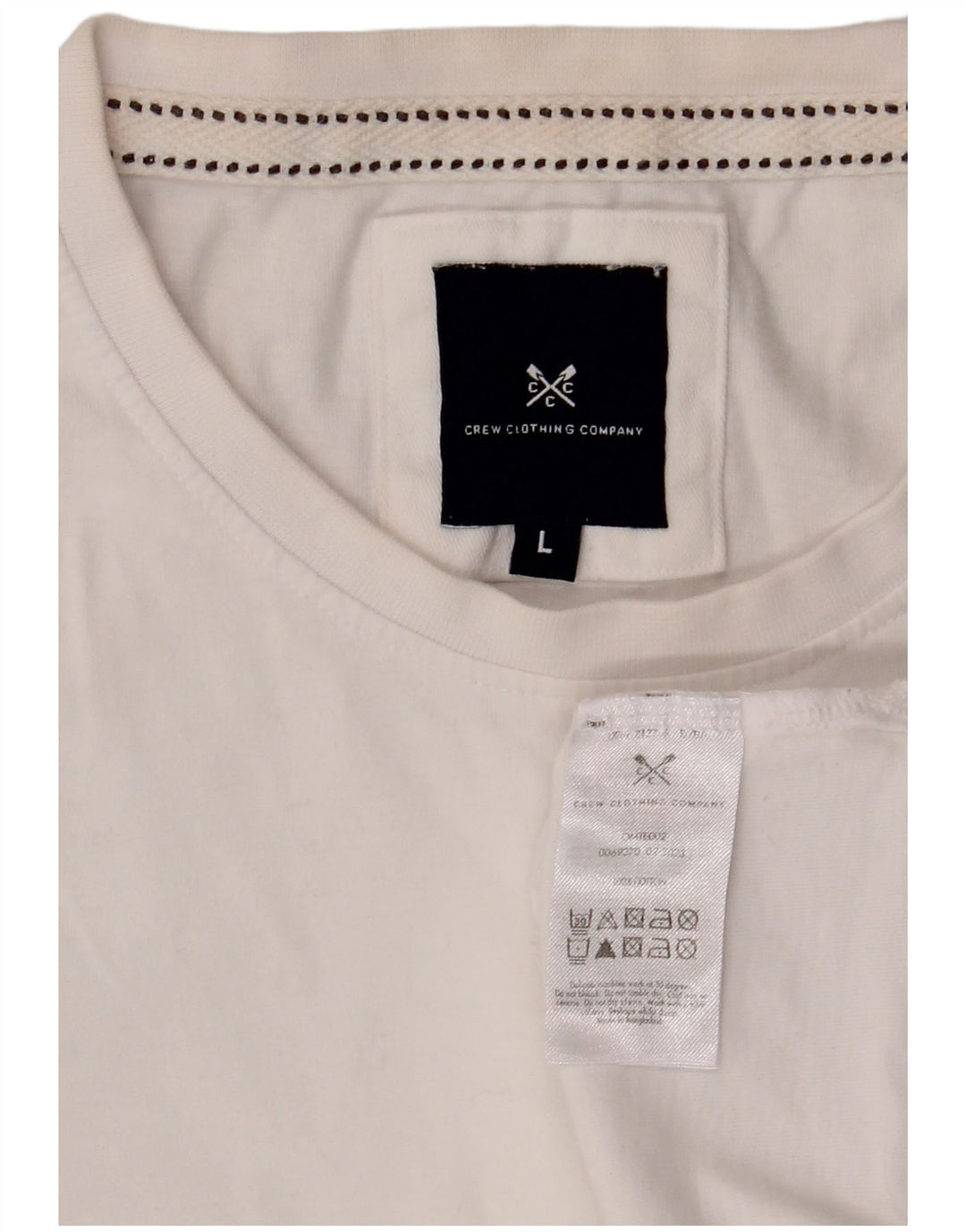 Ανδρικό T-Shirt Crew Clothing Top μεγάλο λευκό βαμβακερό