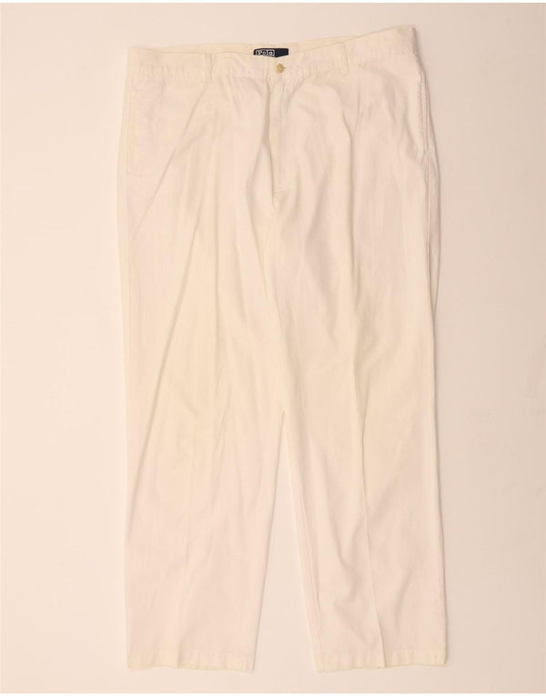 POLO RALPH LAUREN Ανδρικό ίσιο παντελόνι Chino W42 L34 Λευκό βαμβακερό