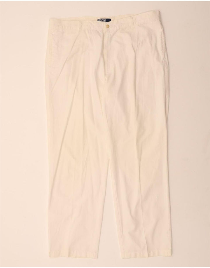 POLO RALPH LAUREN Ανδρικό ίσιο παντελόνι Chino W42 L34 Λευκό βαμβακερό