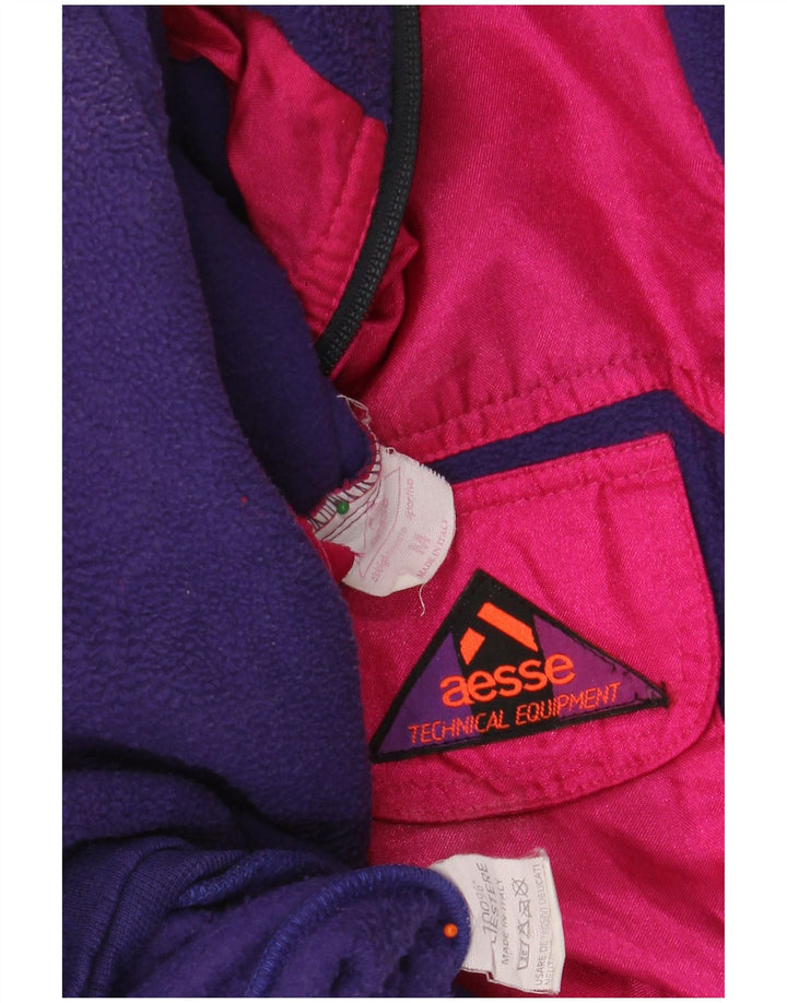 AESSE Γυναικείο μπουφάν Anorak 1/4 με φερμουάρ UK 14 Medium Pink Colourblock