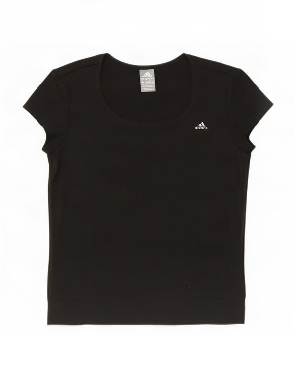 Adidas Womens Climalite T-Shirt Top UK 12/14 Medium Black Polyester