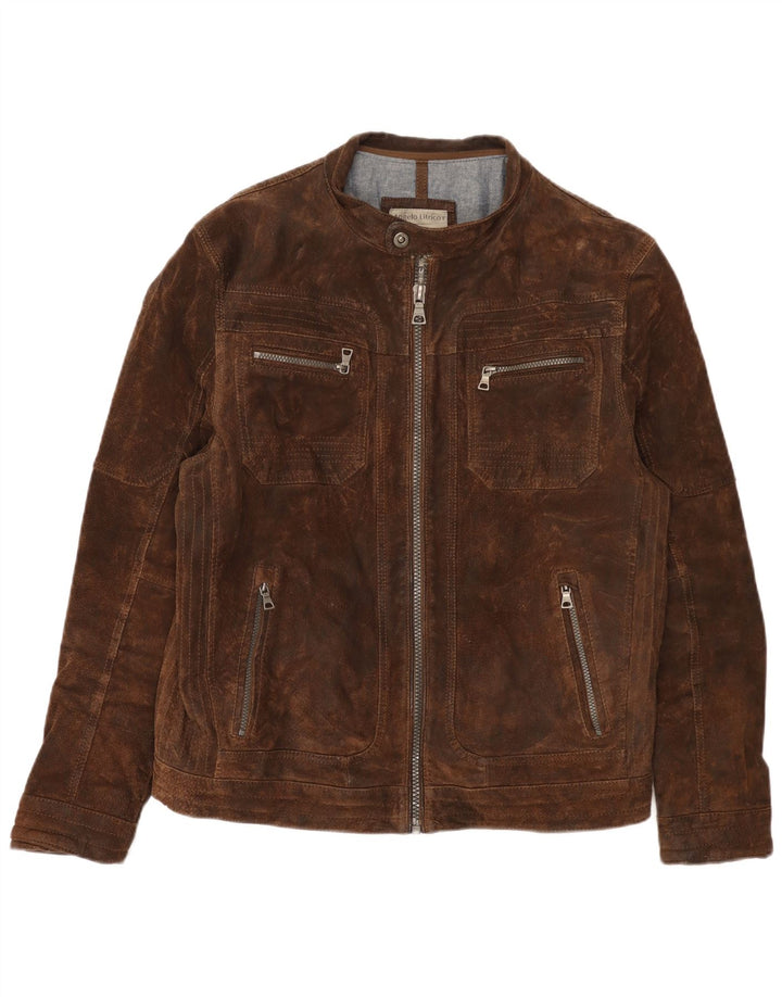 Angelo Litrico Ανδρικό Suede Jacket UK 40 Large Brown Δερμάτινο