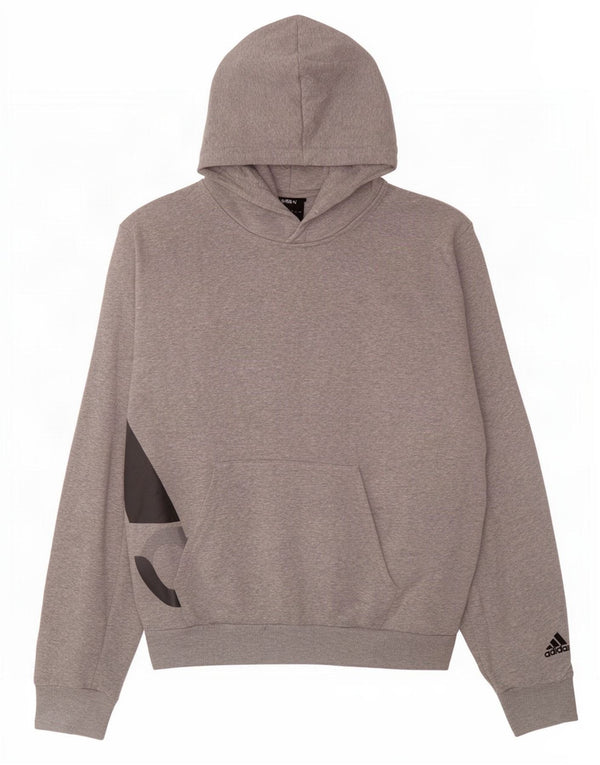 Ανδρικό γραφικό κουκούλα Adidas, μεγάλο γκρι βαμβακερό