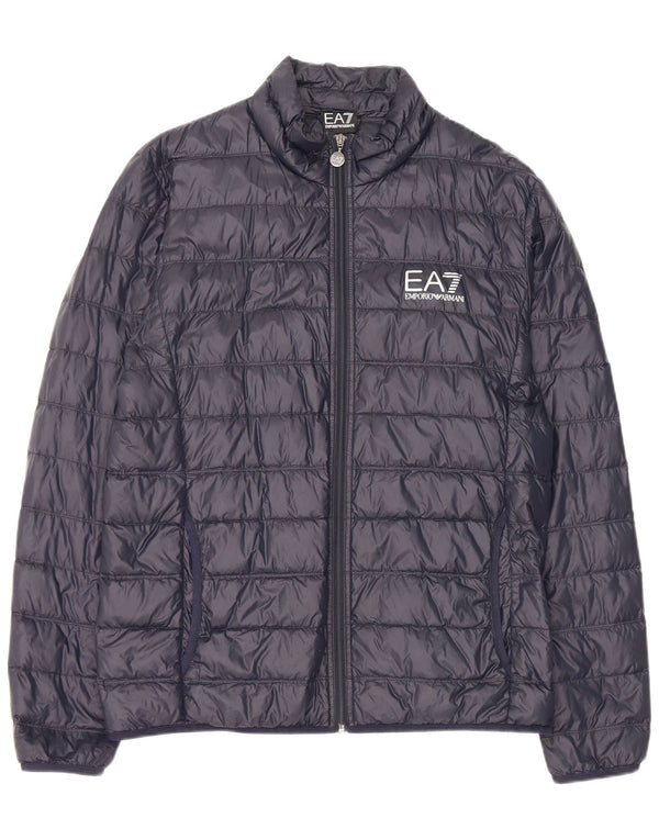 Armani Ανδρικό γραφικό μπουφάν με επένδυση UK 44 2XL Navy Blue Nylon
