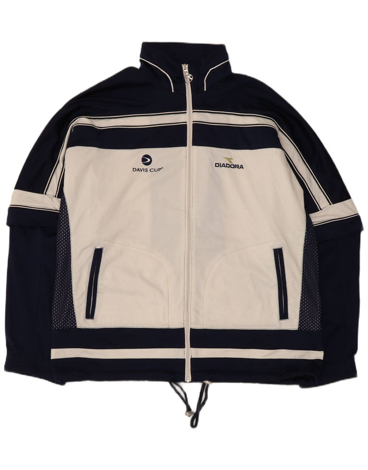 Ανδρική φόρμα Diadora Davis Cup Top Jacket UK 40 Medium Navy Blue