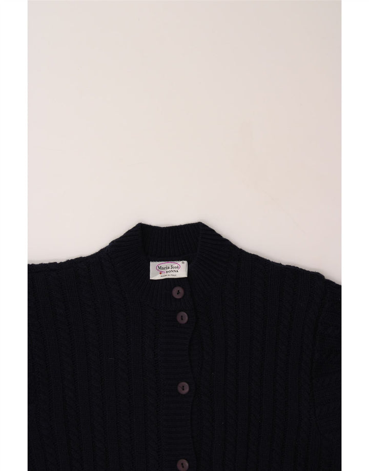 MARIA JOSE Womens Cardigan Sweater IT 42 Medium Navy Blue Wool Vintage Maria Jose and Second-Hand Maria Jose from Messina Hembry 