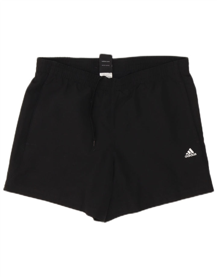 Ανδρικό σορτς Adidas Climalite από μεσαίο μαύρο πολυεστέρα