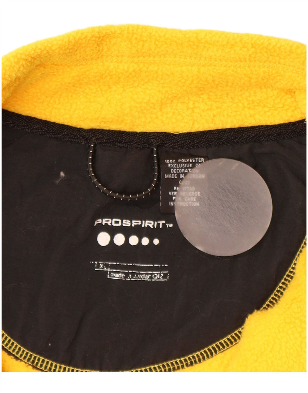 VINTAGE Ανδρικό φερμουάρ Fleece Jumper XL Κίτρινο Πολυεστέρας