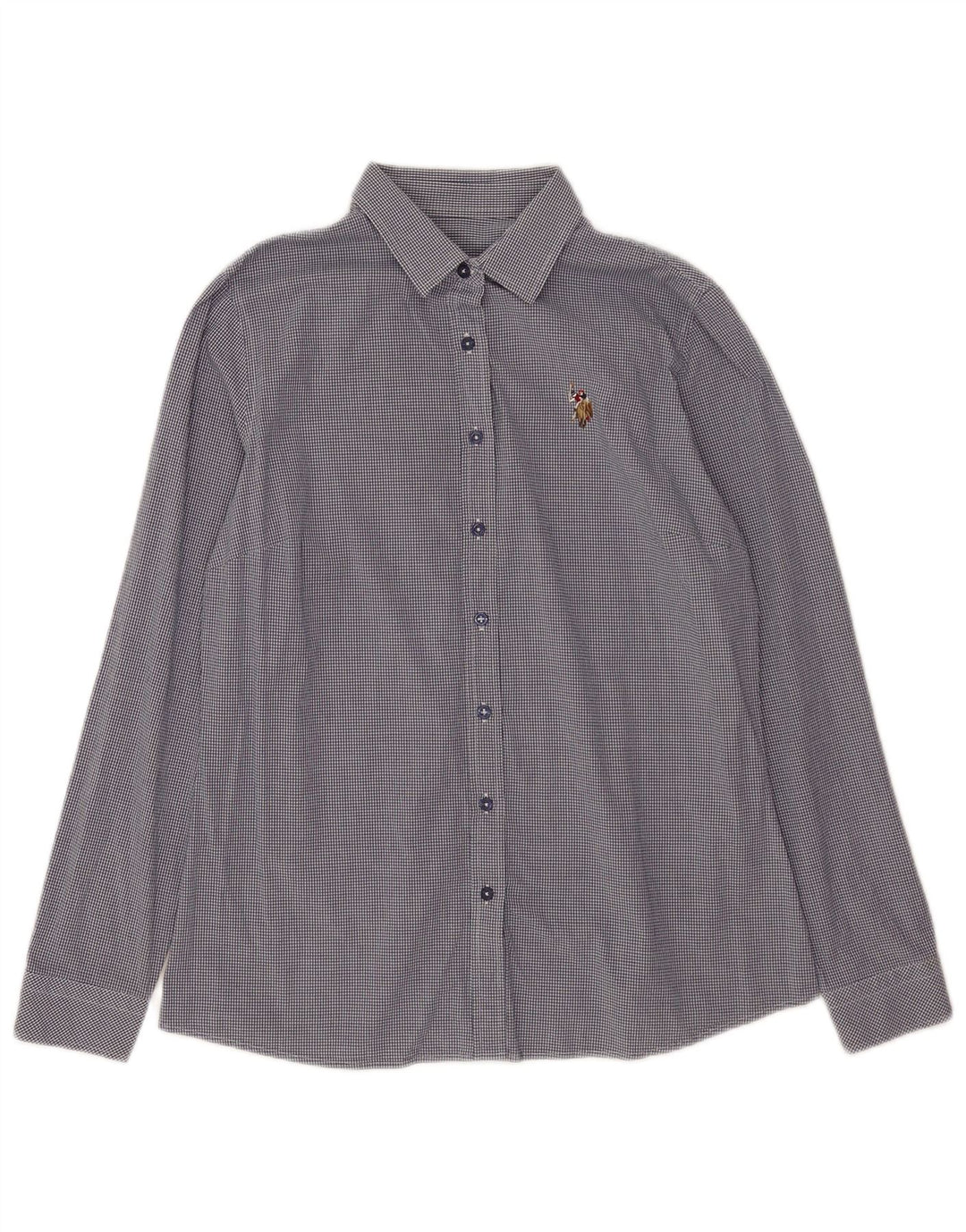 Πόλο Ασν. Γυναικείο πουκάμισο EU 38 Medium Navy Blue Gingham Cotton