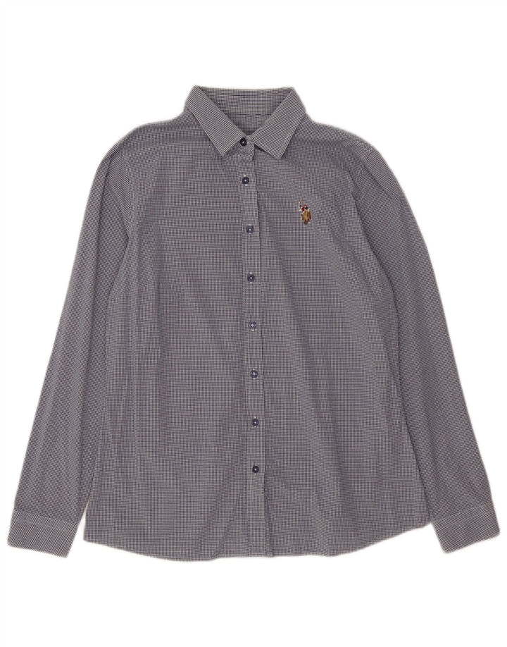 Πόλο Ασν. Γυναικείο πουκάμισο EU 38 Medium Navy Blue Gingham Cotton