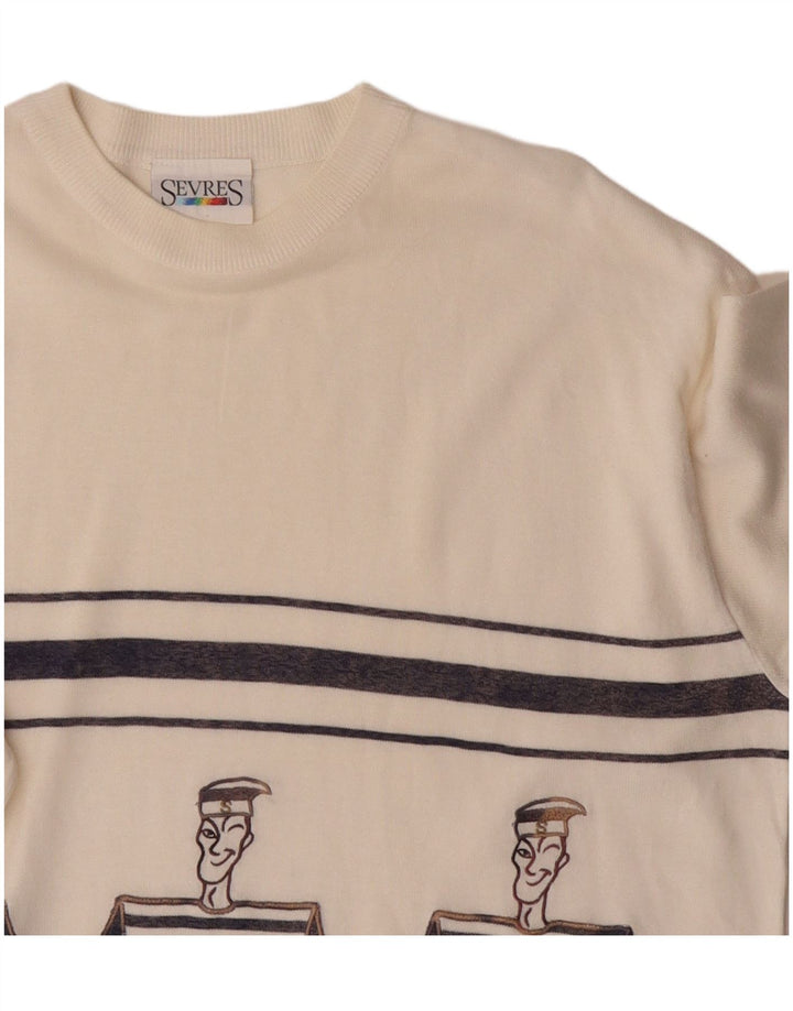 Sevres Ανδρικό γραφικό τοπ μακρυμάνικο XL σε ανοιχτό λευκό ριγέ