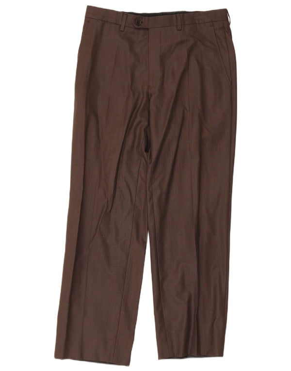 Massimo Dutti Ανδρικό ίσιο παντελόνι EU 42 Large W32 L28 Καφέ