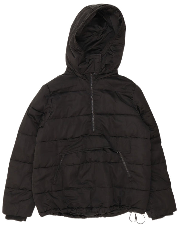 Zara Γυναικείο μπουφάν Anorak με κουκούλα μεγάλου μεγέθους UK 10 Small Black