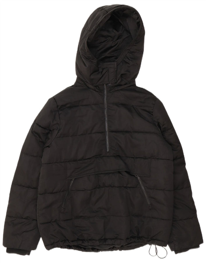 Zara Γυναικείο μπουφάν Anorak με κουκούλα μεγάλου μεγέθους UK 10 Small Black